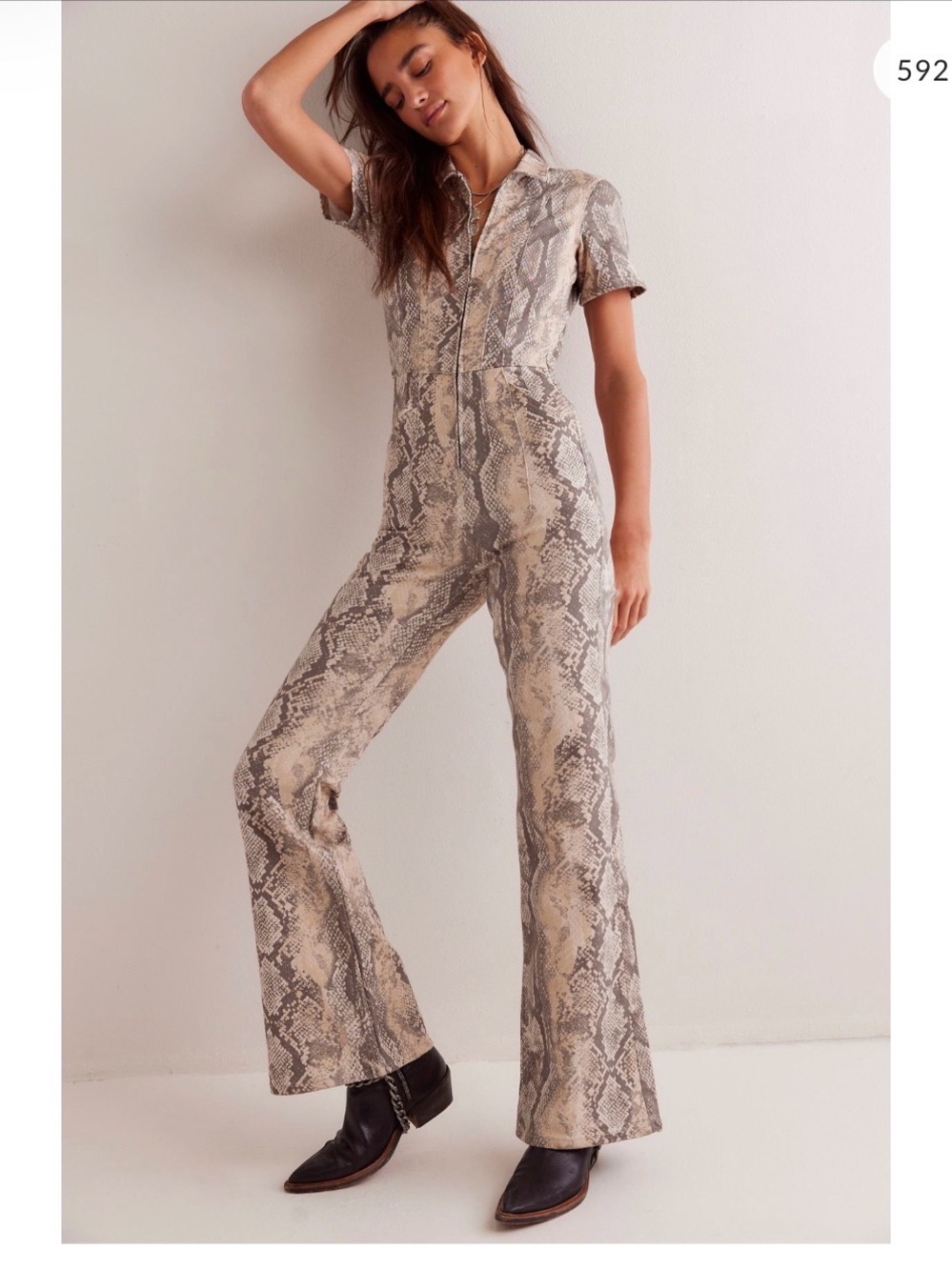 We the Free Jayde Flare Printed Jumpsuit